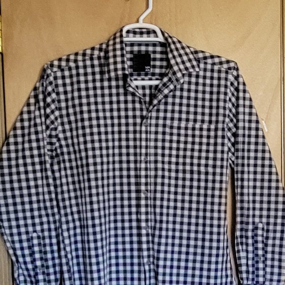 💚Nicole Miller NMAN Medium Shirt Plaid Button Up - Picture 5 of 6